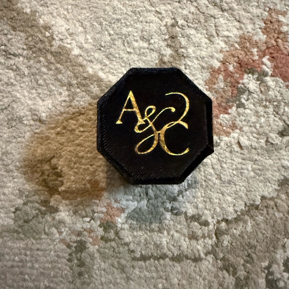 Black & Gold triple slot “A&C” Octagon ring box